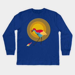 Sunrise Two Birds Kids Long Sleeve T-Shirt